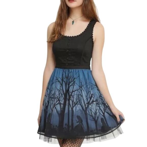Disney Alice in Wonderland Corset Dress XS Halloween Gothic Cosplay Blue Black - Picture 2 of 15